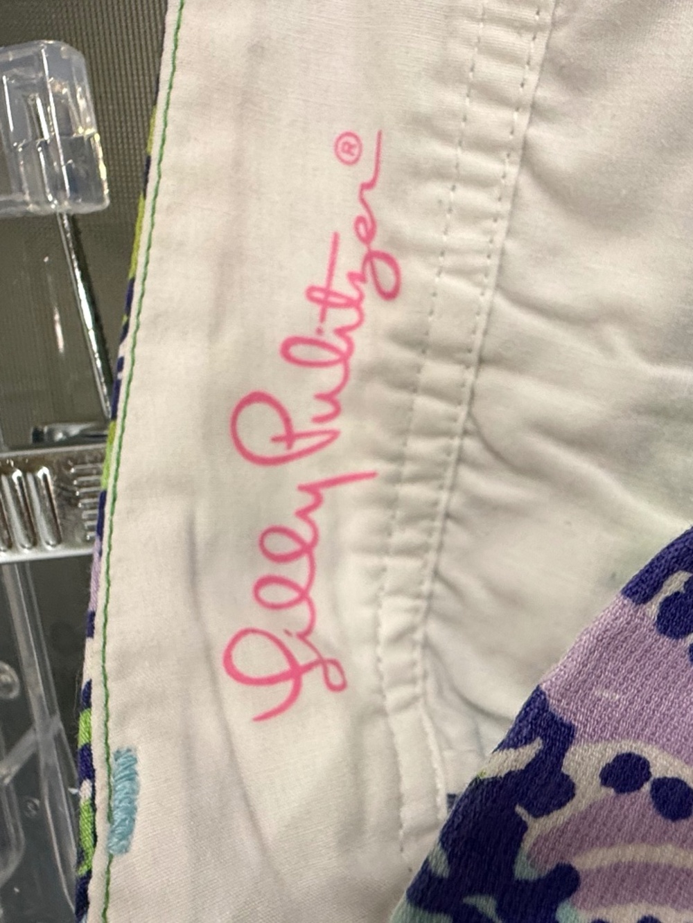 Lilly Pulitzer Callahan Shorts, blue, green, purple, size 2, Multi Catitude prin - Picture 8 of 10